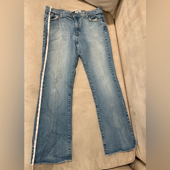 GAP Women's Faded Blue Straight Low Rise Boot cut Jeans Size 12Reg - Picture 2 of 7